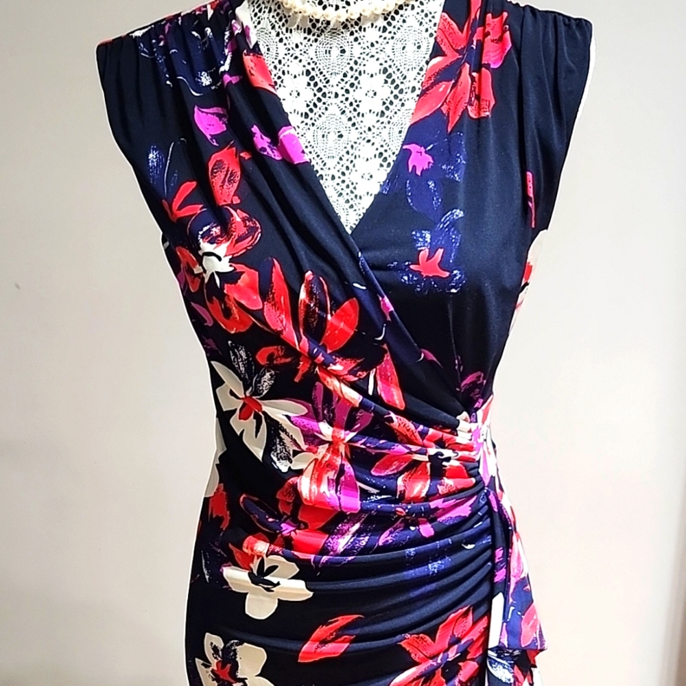[US10] COAST Floral faux wrap dress